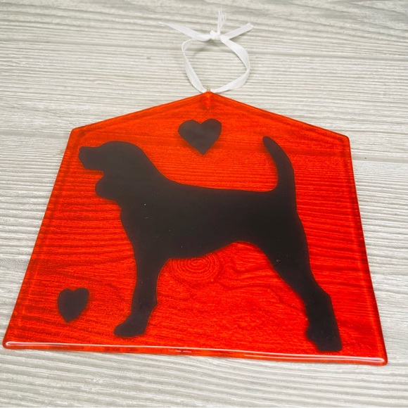 Stained glass sun catcher beagle hound spaniel dog coaster decoration orniment - Picture 3 of 5